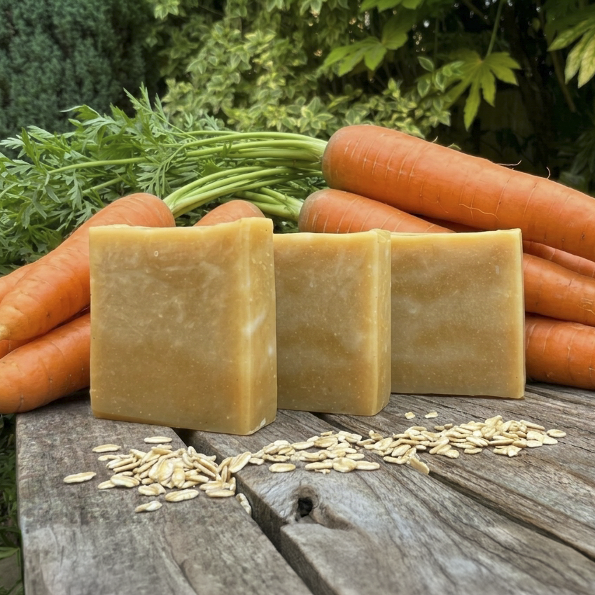 Rejuvenating Oatmeal and Carrot Natural Soap Bar