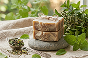 Minted Melissa Swirl Natural Soap Bar